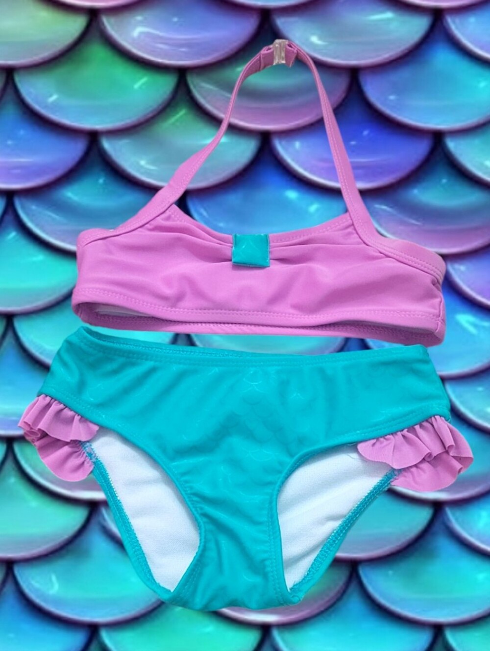 Cat & Jack Girl's Turquoise and Purple Two-Piece Bikini